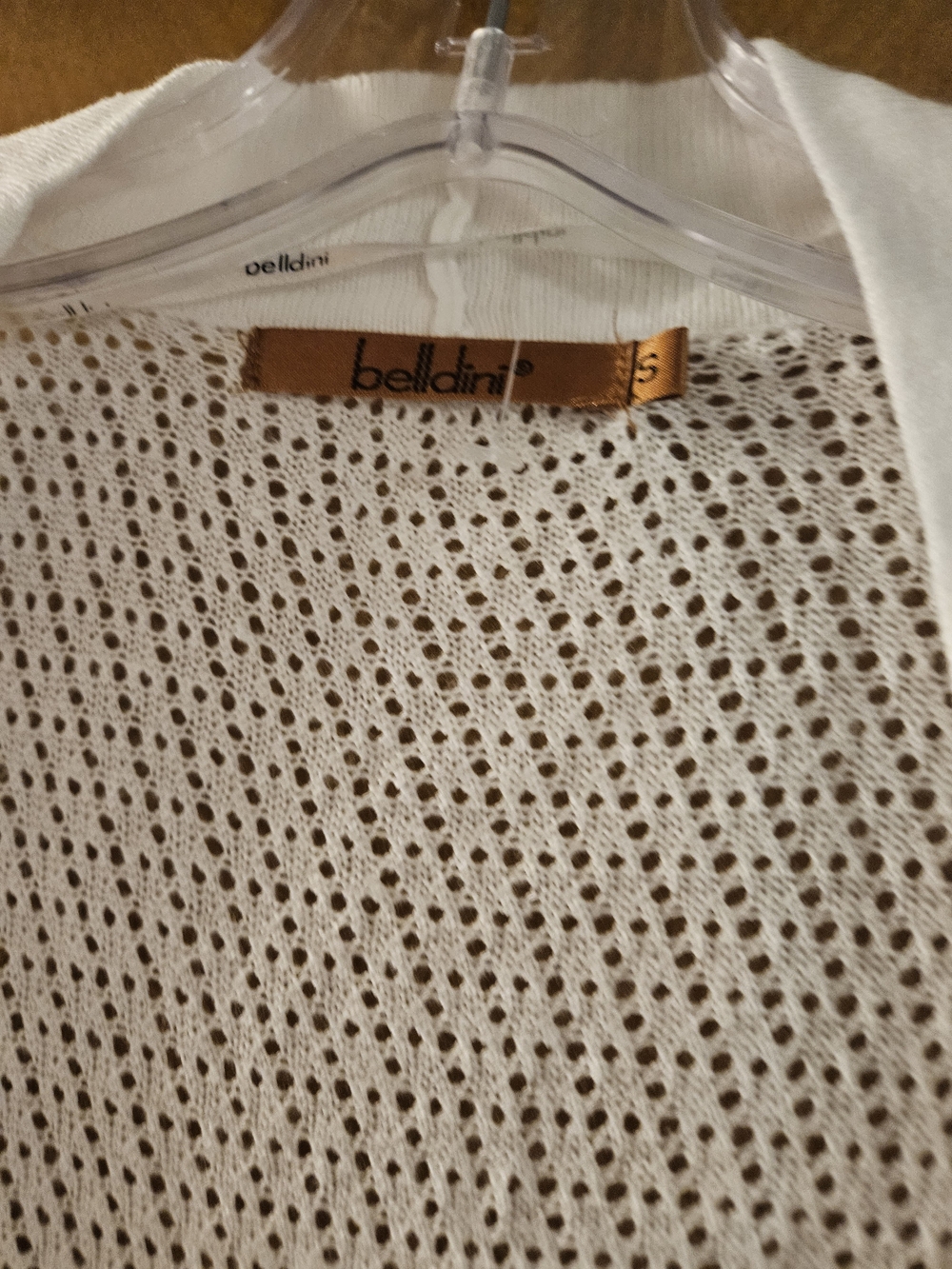 Belldini Cream Open-Weave Crochet Tunic Cardigan - Picture 3 of 6